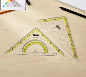 Strong Transparent Set Square with Protractor Scale for Drawing