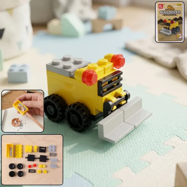 Cute Bulldozer Pencil Sharpener Toy – Fun and Interactive Desk Toy