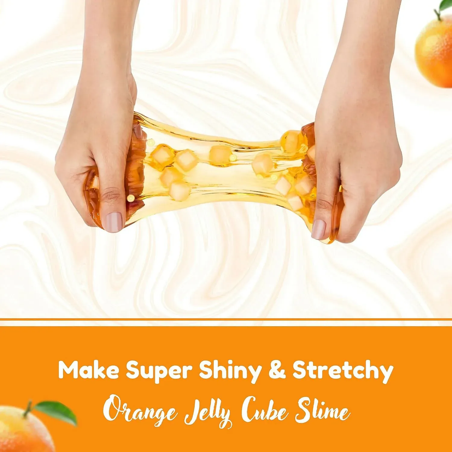 Orange Jelly Cube Slime Making Kit for Kids – DIY Tubbie Slime Kit with Activator - Detailed Feature View 1