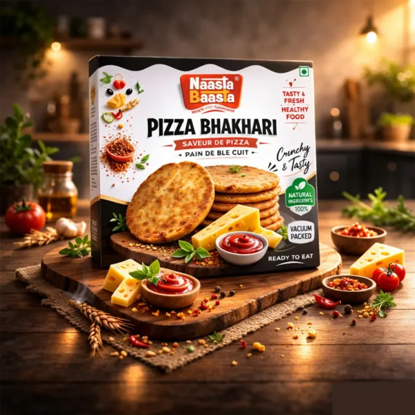Naasta Baasta Pizza Bhakhari – Pizza Flavor & Crispy Ready to Eat Snack Delight (200 Gm)