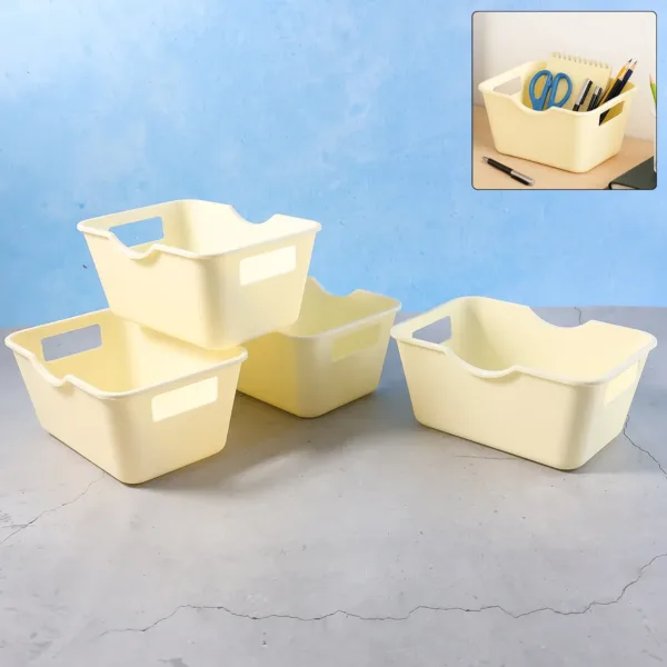 Multi-Purpose Storage Basket – Durable Plastic Organizer with Handles