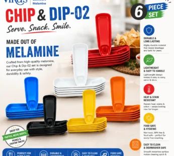 Vikas Melamine Chip & Dip Serving Tray Set – 6 Pieces, Vibrant Colors