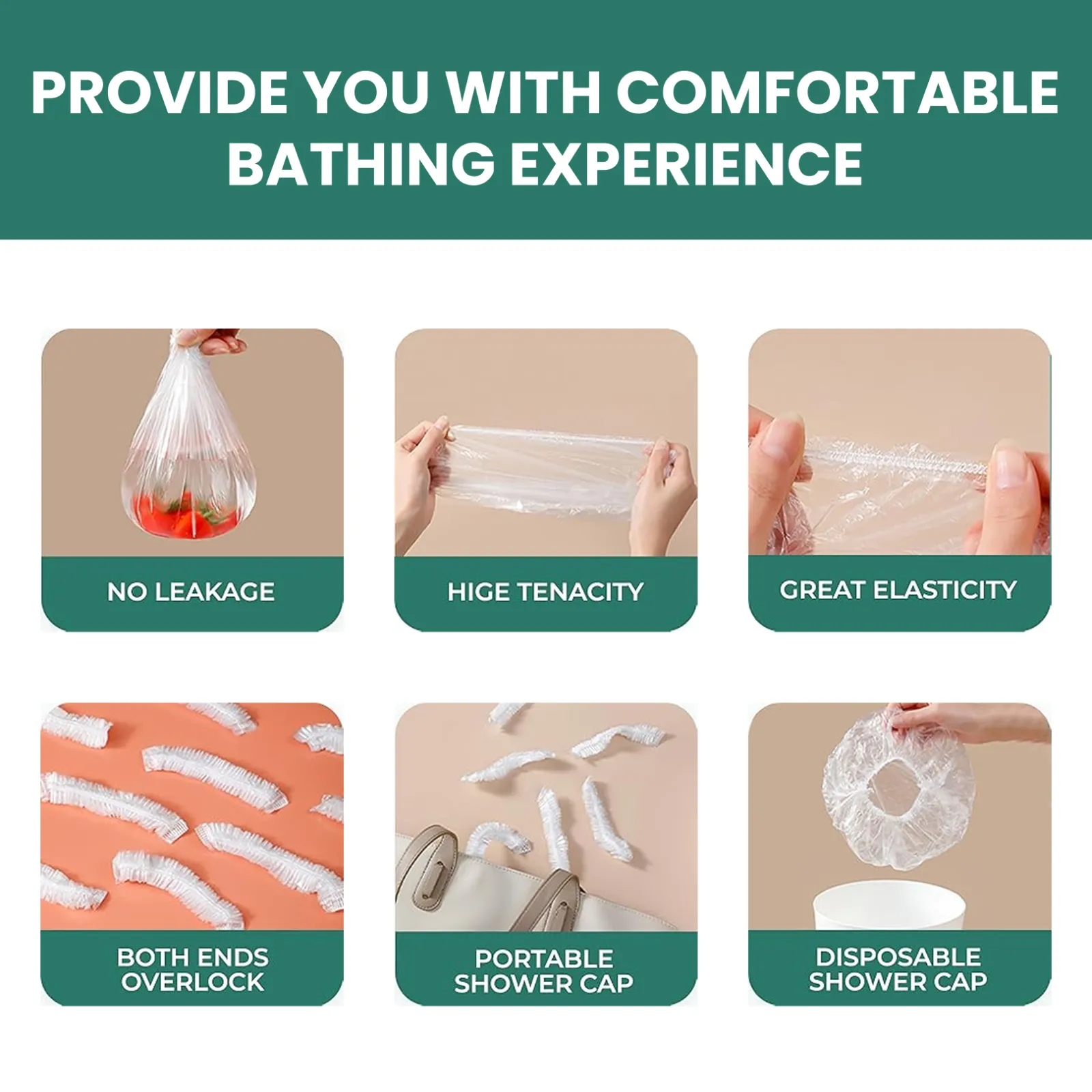 Disposable Shower Cap – Waterproof & Hygienic | VelvaBloom - Detailed Feature View 4