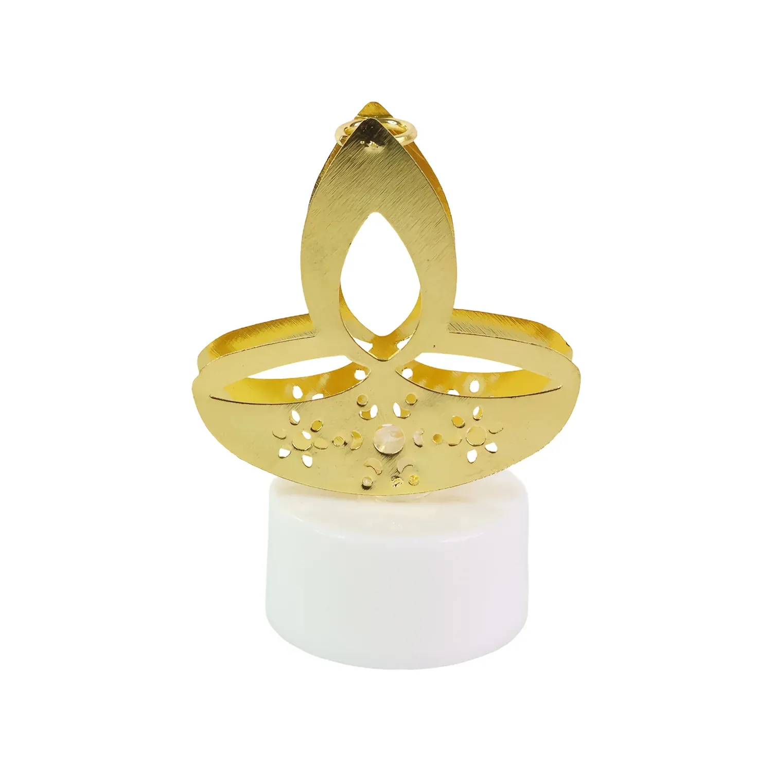 Golden Diya Shaped LED Tealight Candles - Set of 12 - Detailed Feature View 4