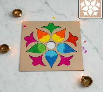Flower Petal Rangoli Stencil – Reusable MDF Design for Diwali