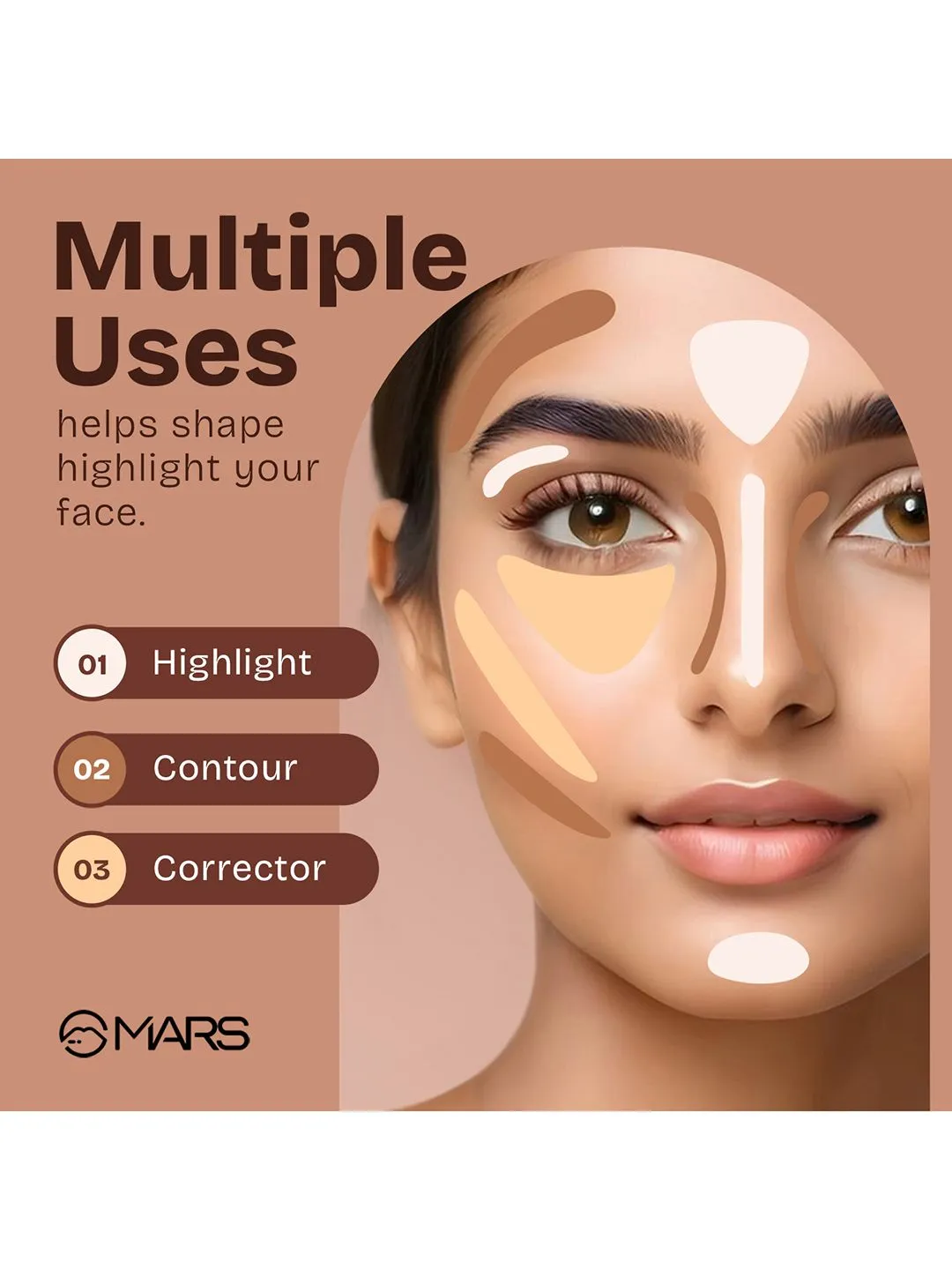 MARS SPF50 PA++++ Cancel Concealer with Radiant Finish 6 ml - Espresso 08 - Detailed Feature View 2