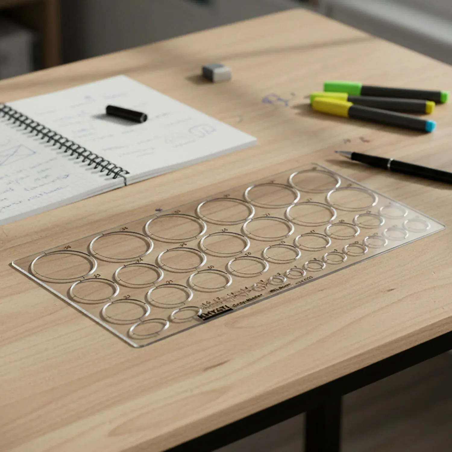 Plastic Circle Master Drawing Template Set of 10 for Precise Drafting - Detailed Feature View 2