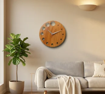 Modern Bubble Wooden Wall Clock – Silent Minimalist Home Décor
