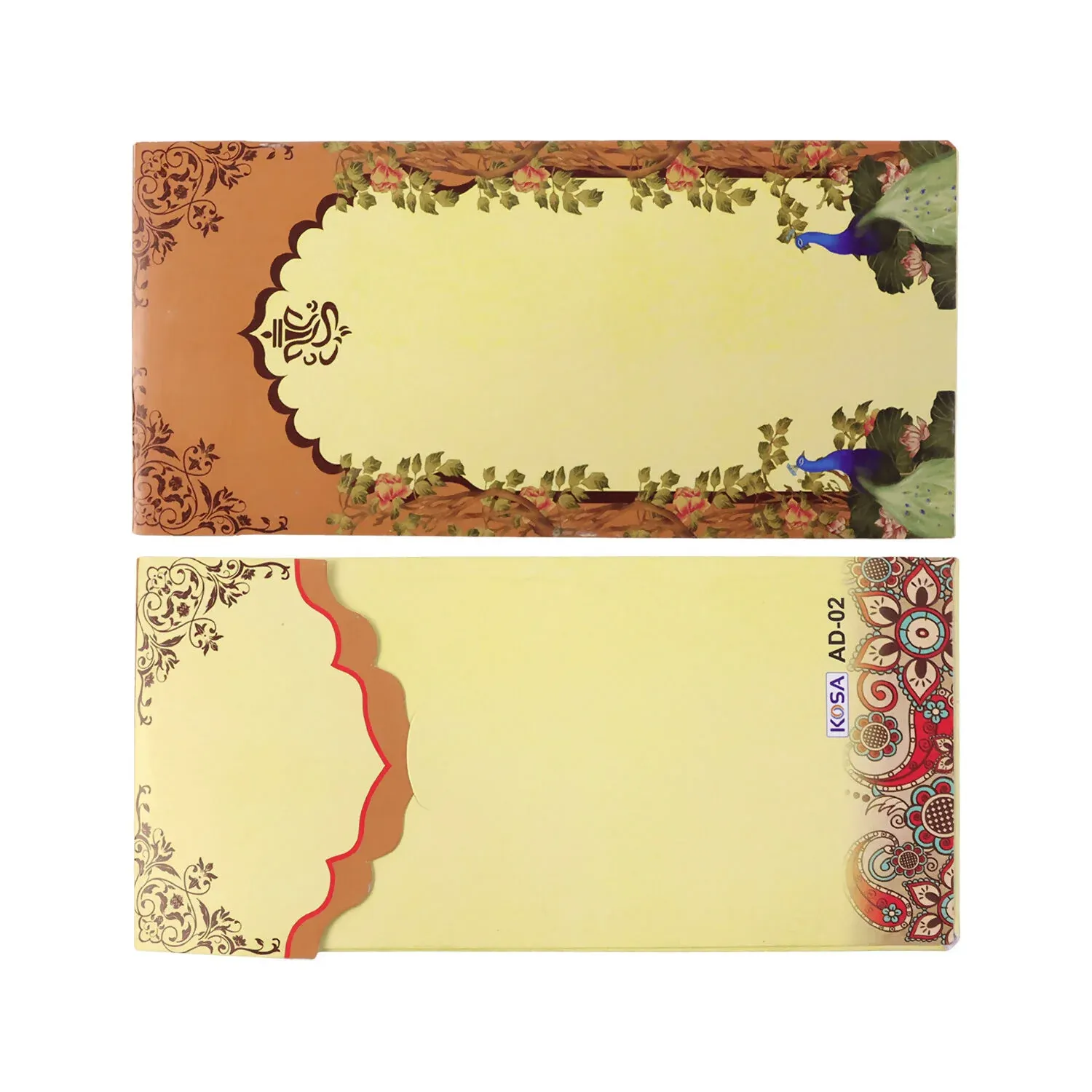 Elegant Peacock Floral Shagun Money Envelopes – Pack of 10 - Detailed Feature View 5
