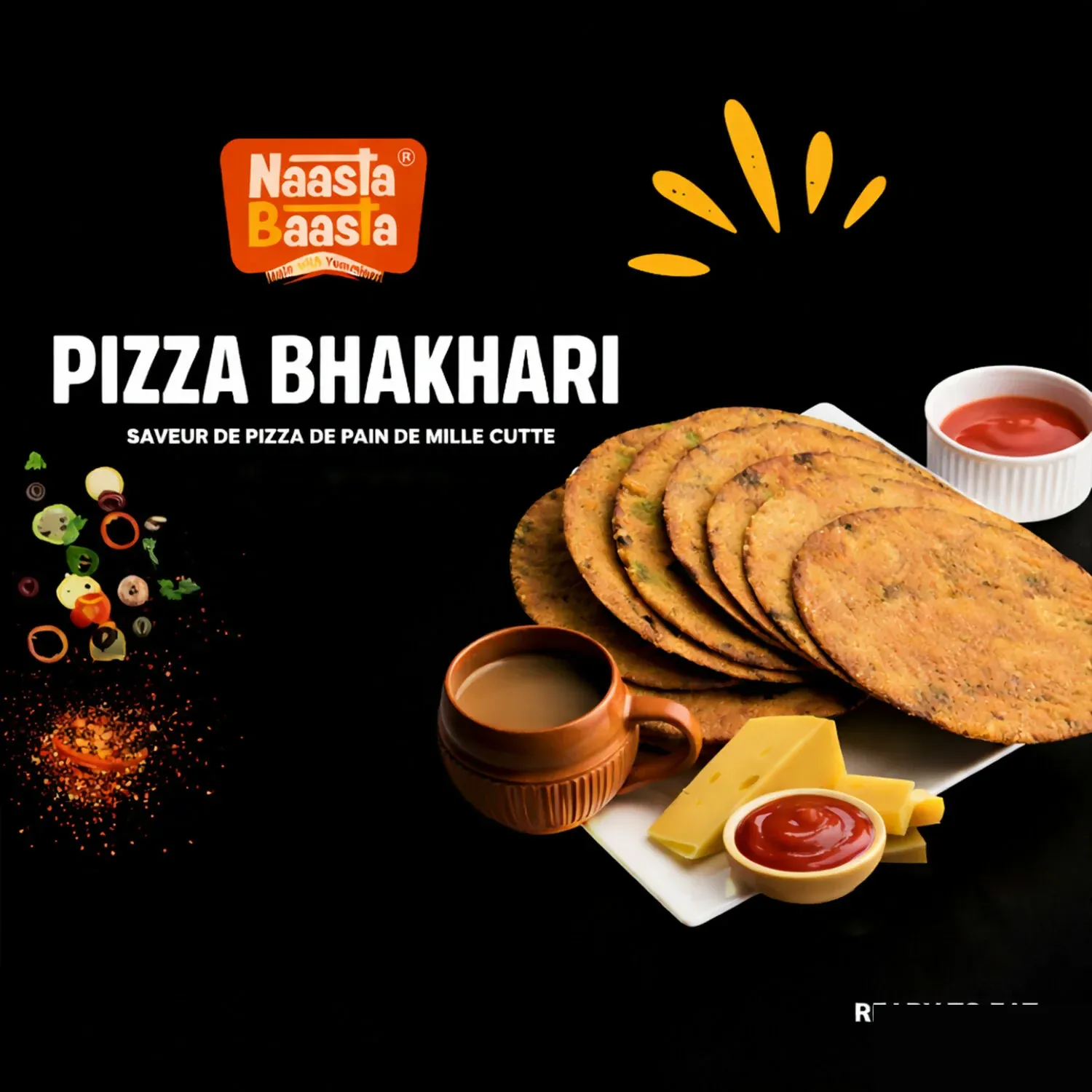 Naasta Baasta Pizza Bhakhari - Pizza Flavor & Crispy Ready to Eat Snack Delight (200 Gm) - Detailed Feature View 1