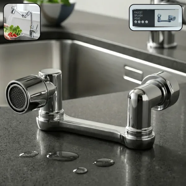 Adjustable 360° Rotating Faucet Splash Head Tap Extender (1 Set)