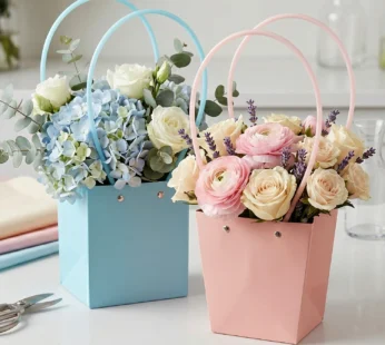 Flower Packaging Bag – Foldable Waterproof Handle for Gifts