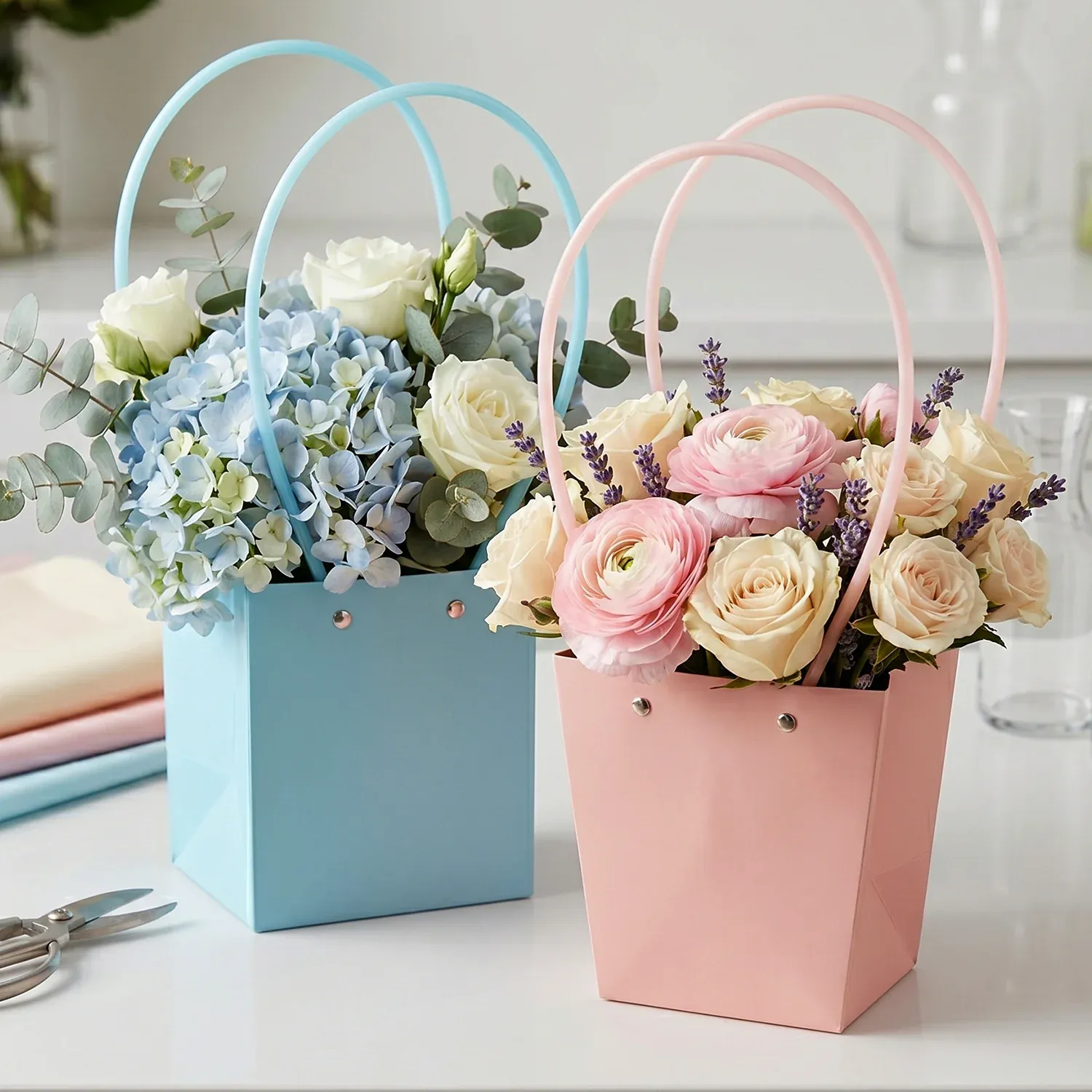 Premium Flower Packaging Bag – Foldable Waterproof Handle for Gifts - Buy Online at Alikart