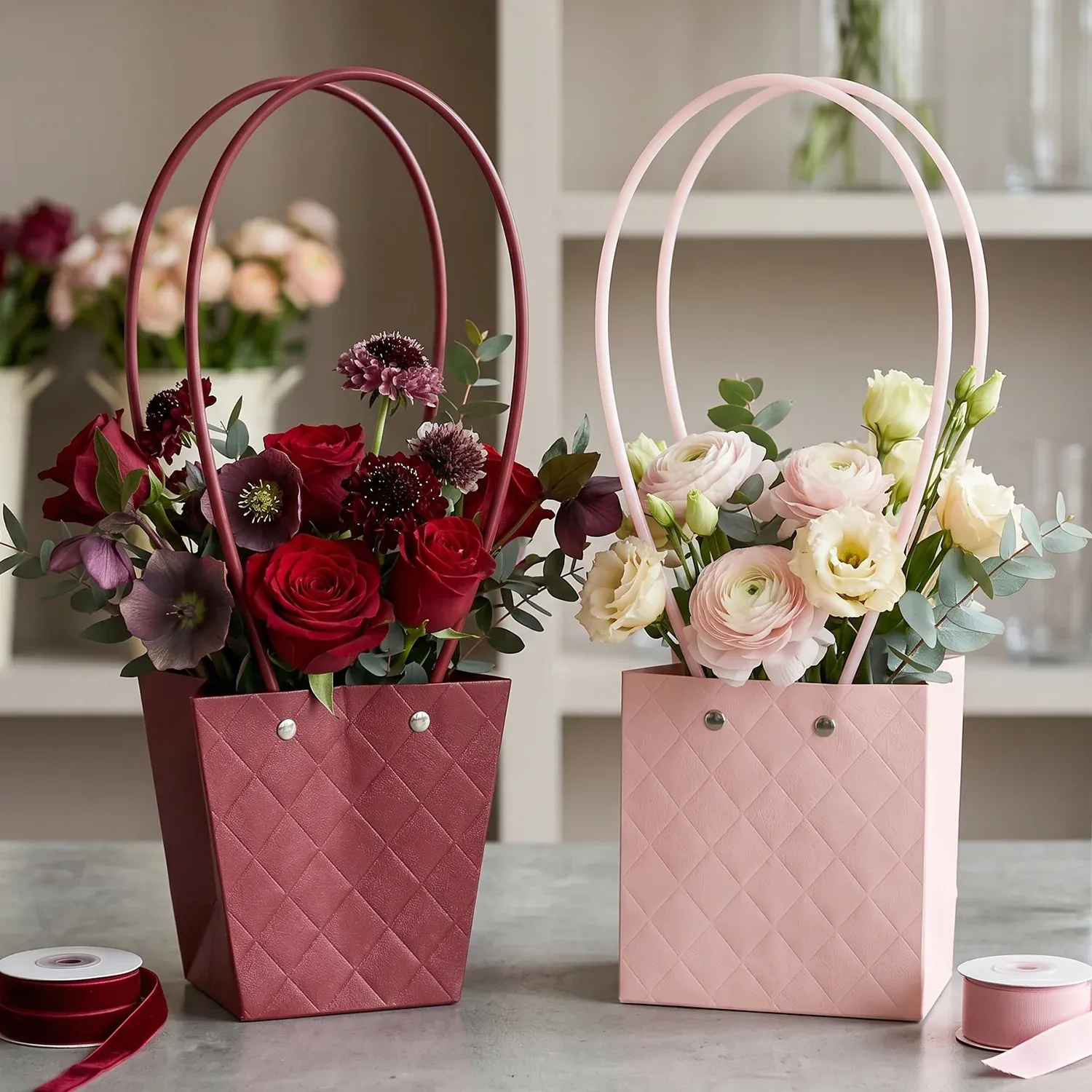 Premium Foldable Flower Packaging Bag – Elegant & Water-Resistant Design - Buy Online at Alikart