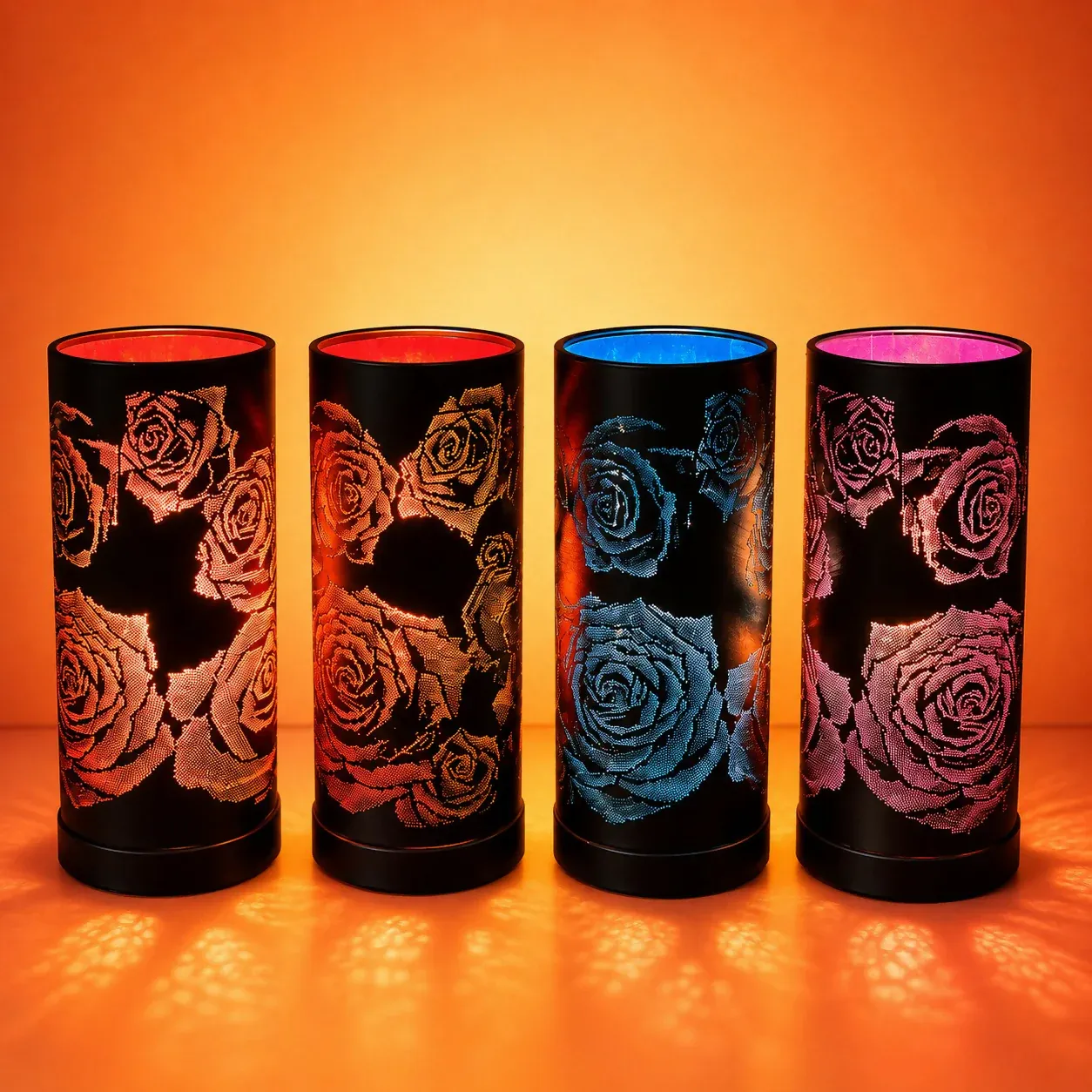 Rose Pattern LED Table Lamp for Bedroom and Home Decoration (Color may vary 1 PC) - Detailed Feature View 5