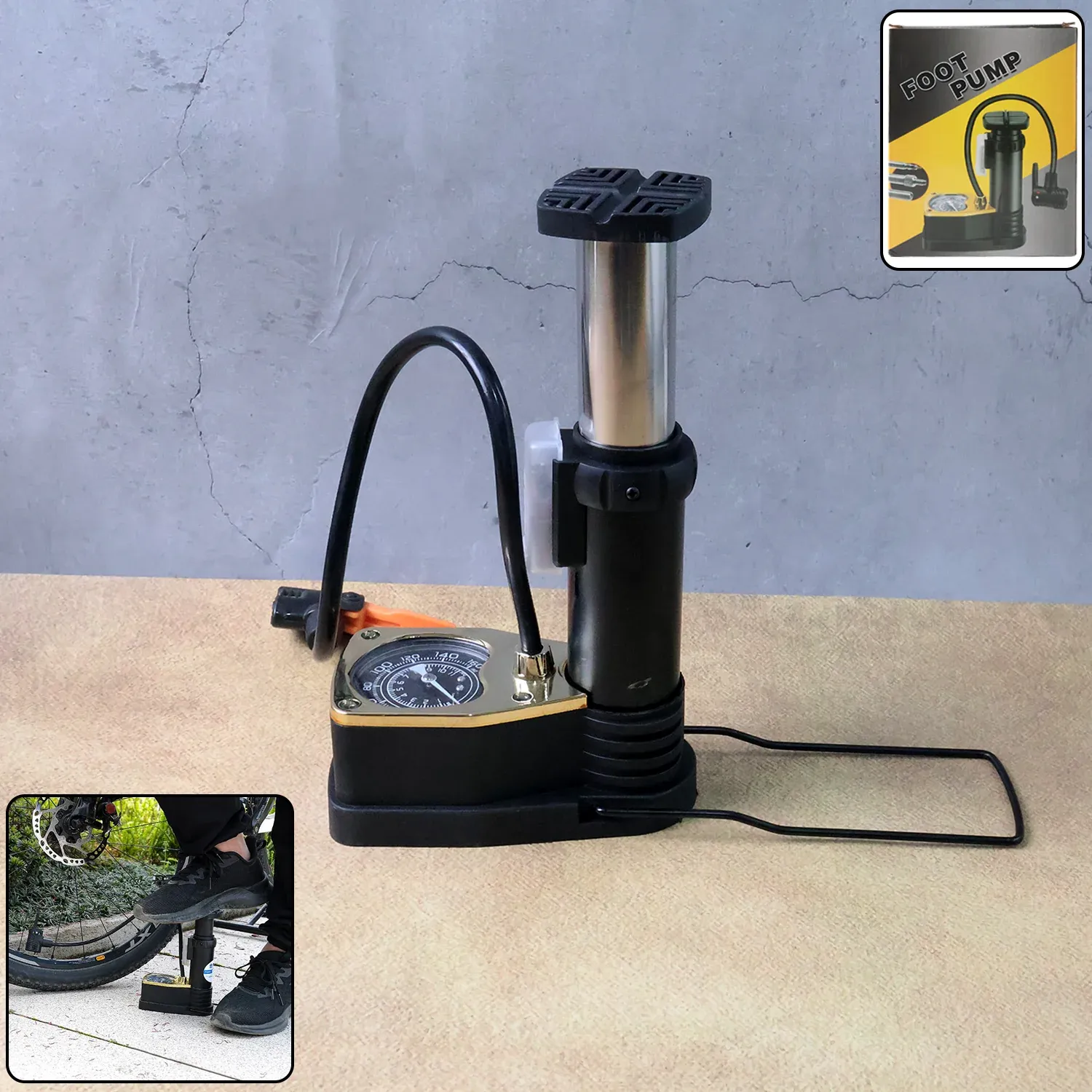 Portable High Pressure Foot Air Pump with Needle – Lightweight & Universal