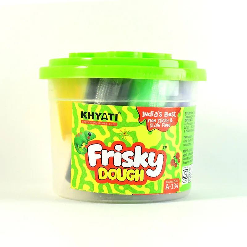 Khyati Frisky Dough Bucket – 10 Colour Modelling Clay Set with Shape Cutter - Detailed Feature View 4