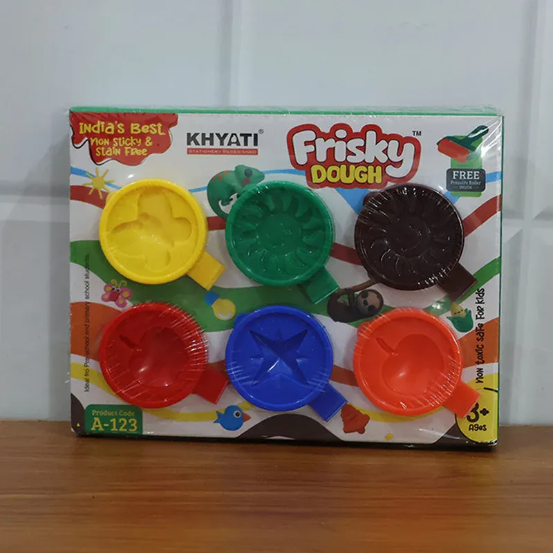 Khyati Frisky Dough Set – 6 Colour Modelling Clay with Roller & Cutter - Detailed Feature View 6