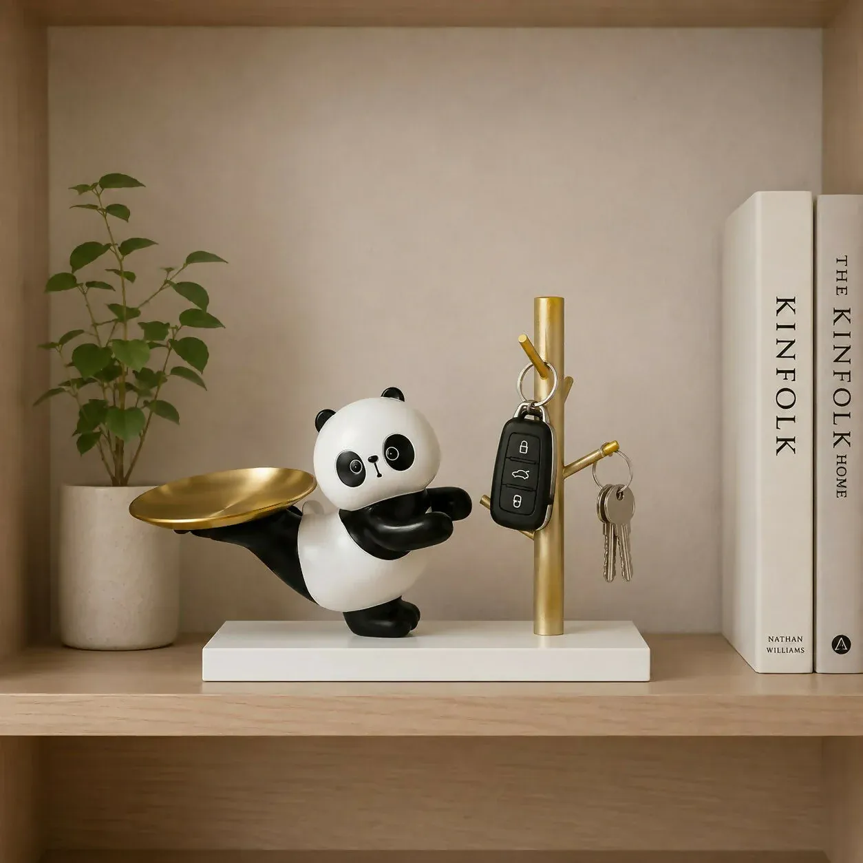Panda Key Holder Tray – Decorative Resin Organizer Stand - Detailed Feature View 2