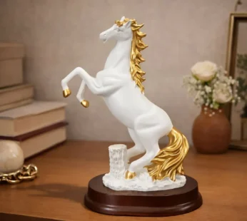 White Elegant Horse Showpiece Statue for Home Decor Tabletop