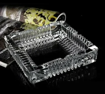 Glass Ashtray – Elegant Crystal Square for Home & Office