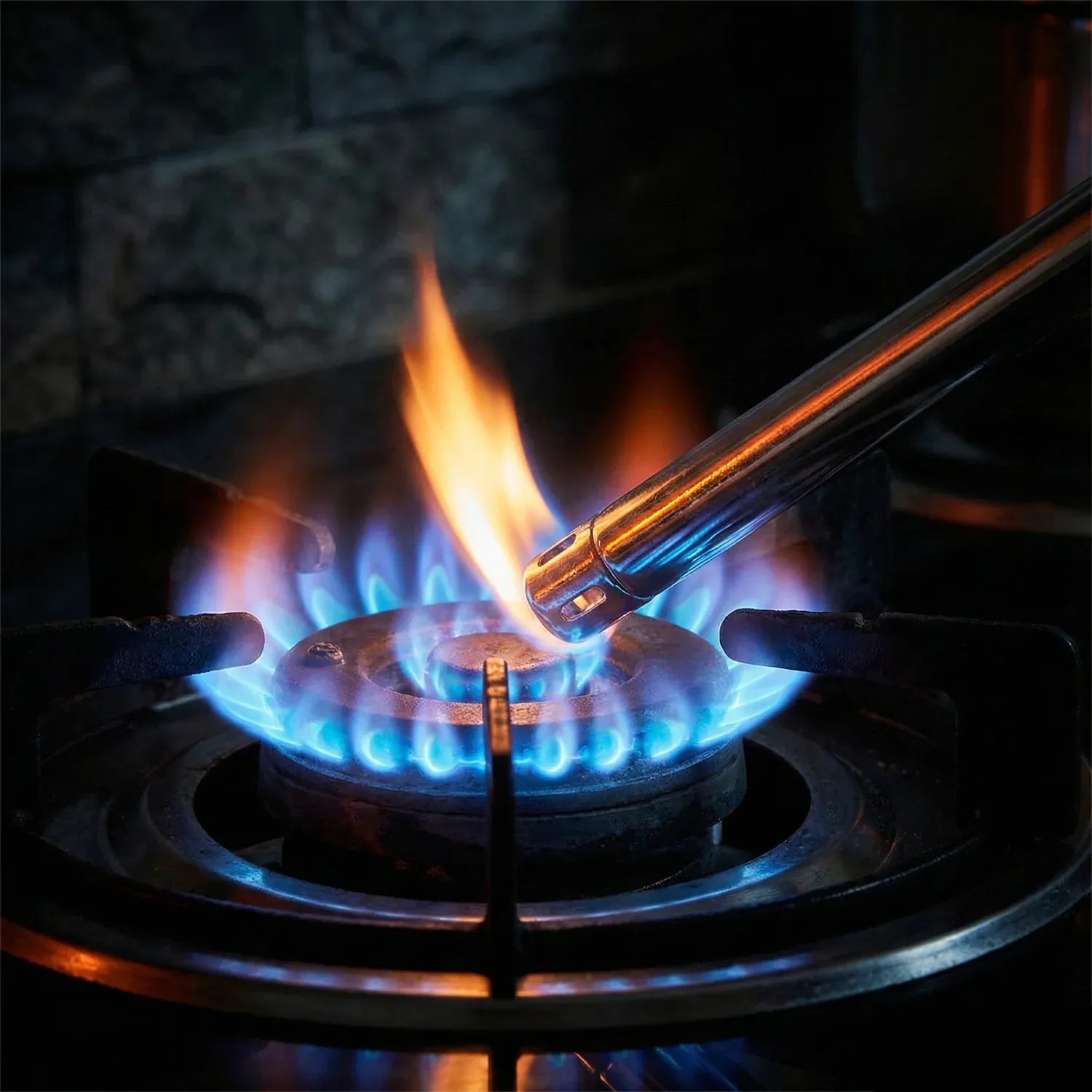 Gas Stove Lighter – Extra-Long 1.5-Foot Stainless Steel Reach - Detailed Feature View 2