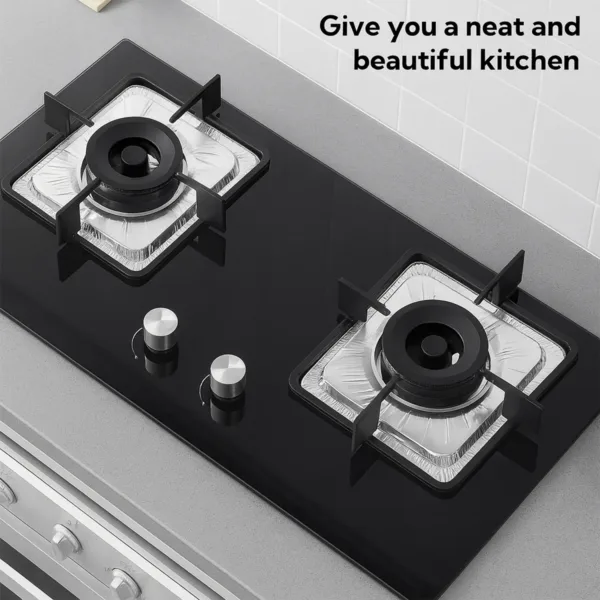 Aluminium Gas Stove Protector Covers – 10 Pc Disposable 23×23 cm