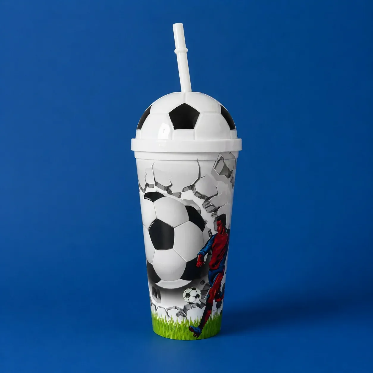 Plastic Football Sipper Cup – Perfect for Kids & Sports Fans - Detailed Feature View 4