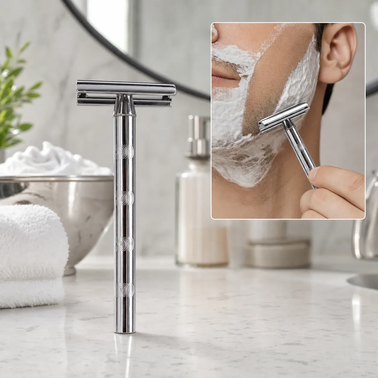 Premium Classic Double Edge Safety Razor for Men - Reusable, Stainless Steel - Buy Online at Alikart