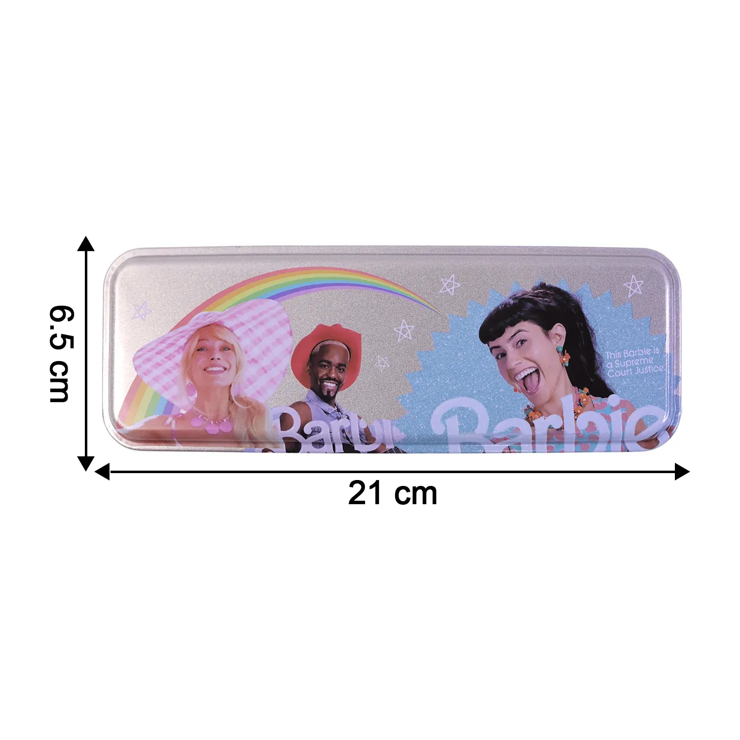 Durable Printed Metal Pencil Box with Hinged Lid - Stationery Organizer - Detailed Feature View 5