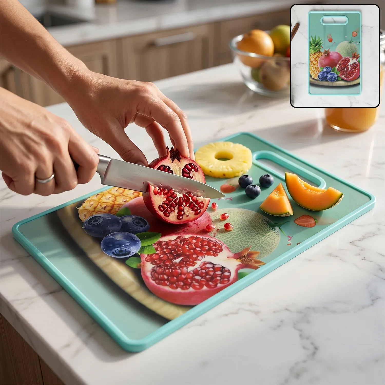 Premium Multipurpose Anti-Slip Cutting Board 36x23 cm with Handle - Buy Online at Alikart