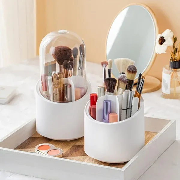 Premium Multifunction 360° Rotating Desktop Storage Box – Makeup Organizer, Office Stationery Holder & Accessories Stand (Pack of 1) - Buy Online at Alikart