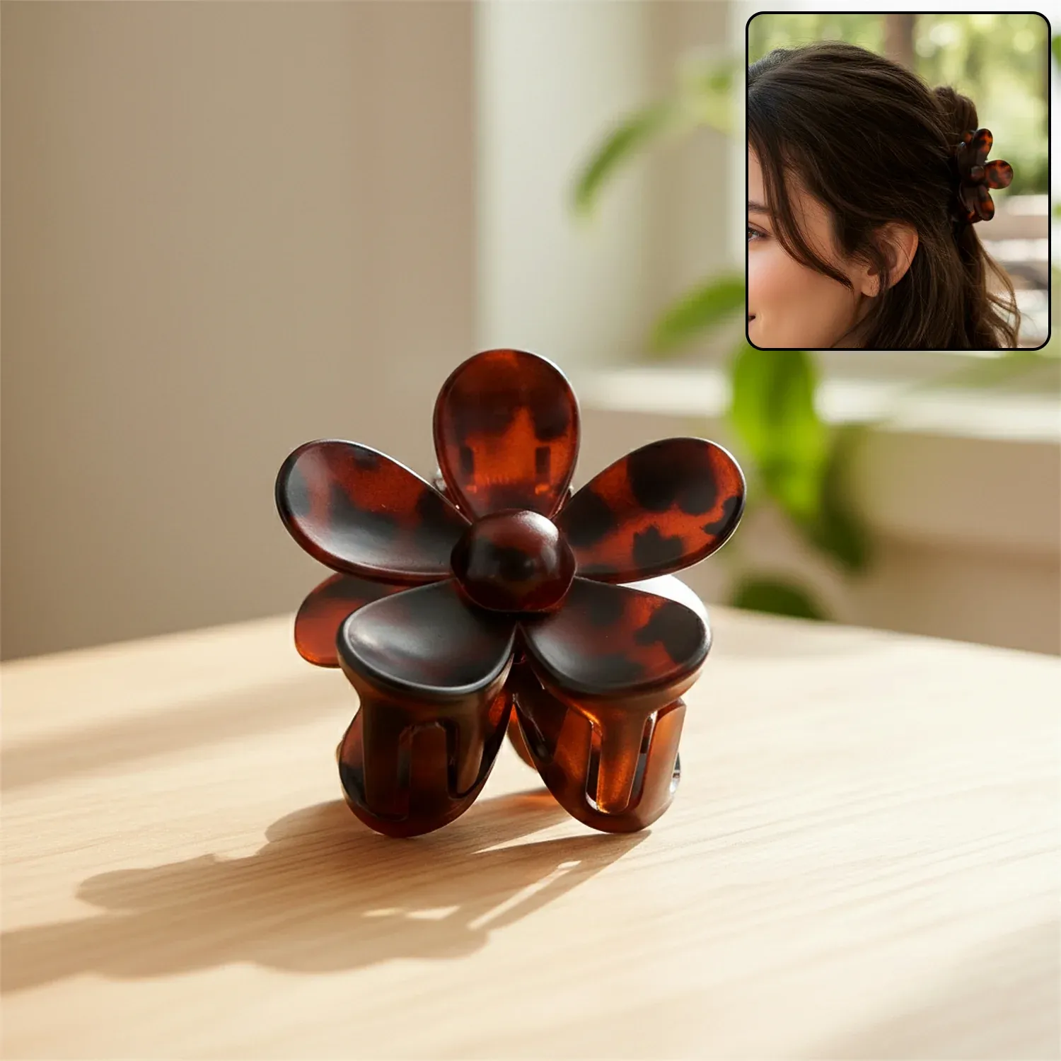 Premium Elegant Plastic Flower Hair Clip – Stylish Claw Clip for Women - Buy Online at Alikart