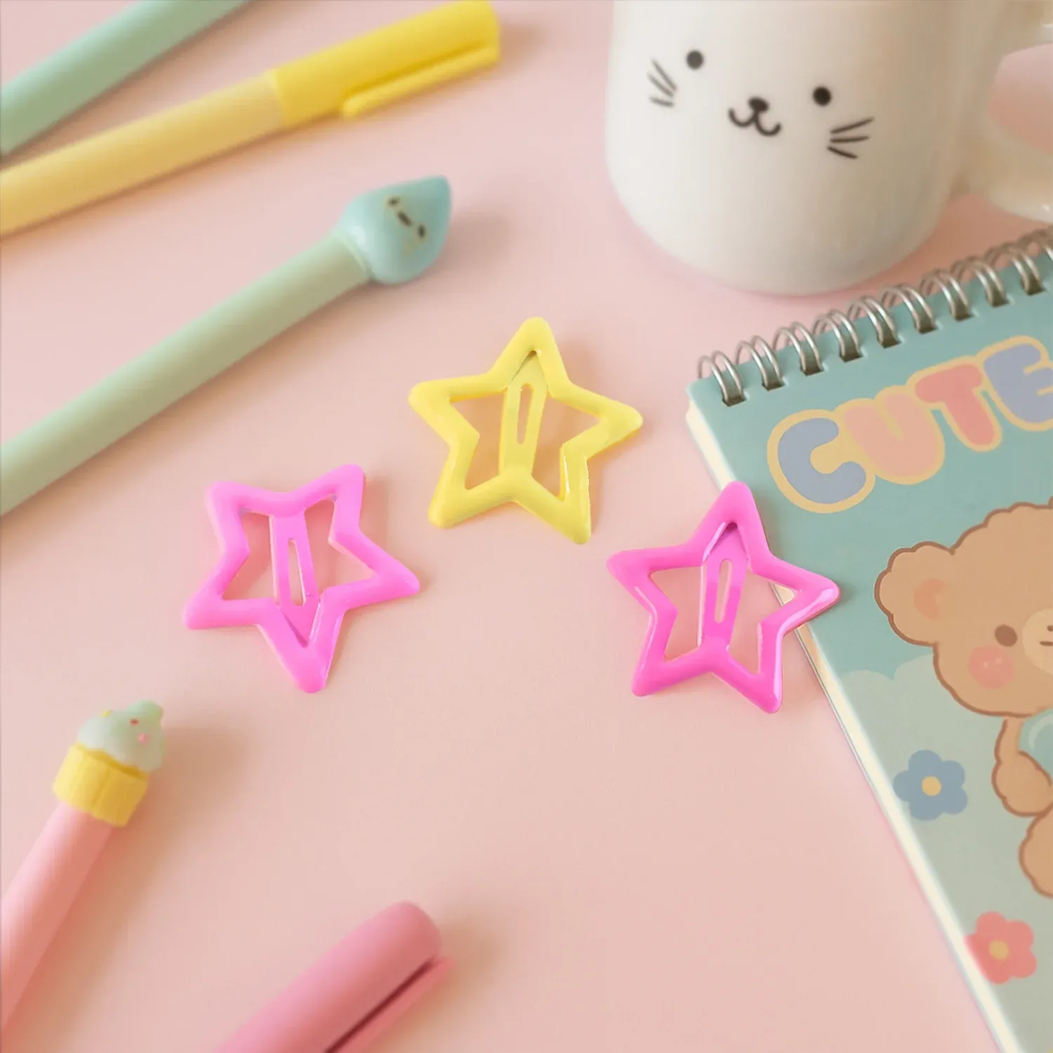 Star-Shaped Hair Clips for Girls – Pack of 3 Lightweight Barrettes - Detailed Feature View 2