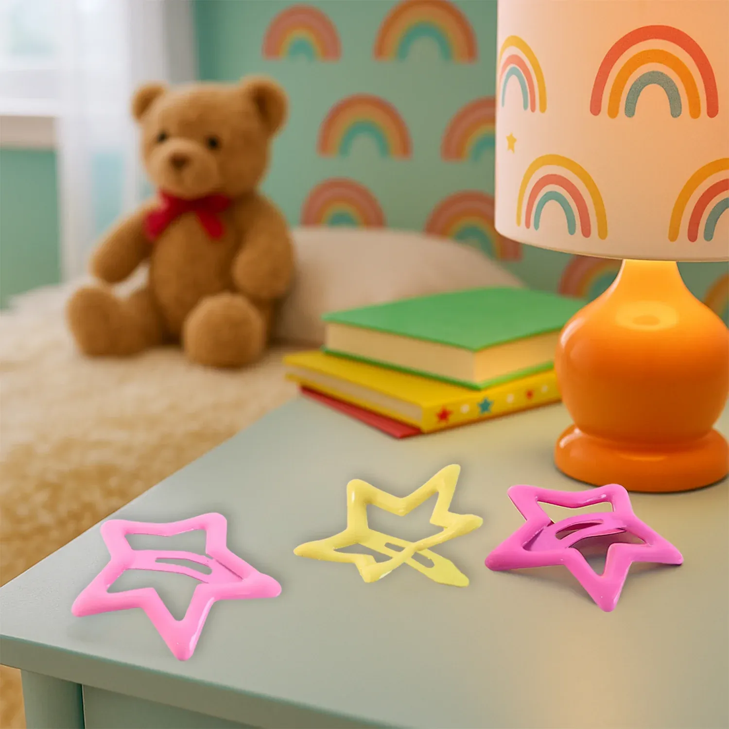 Star-Shaped Hair Clips for Girls – Pack of 3 Lightweight Barrettes - Detailed Feature View 3