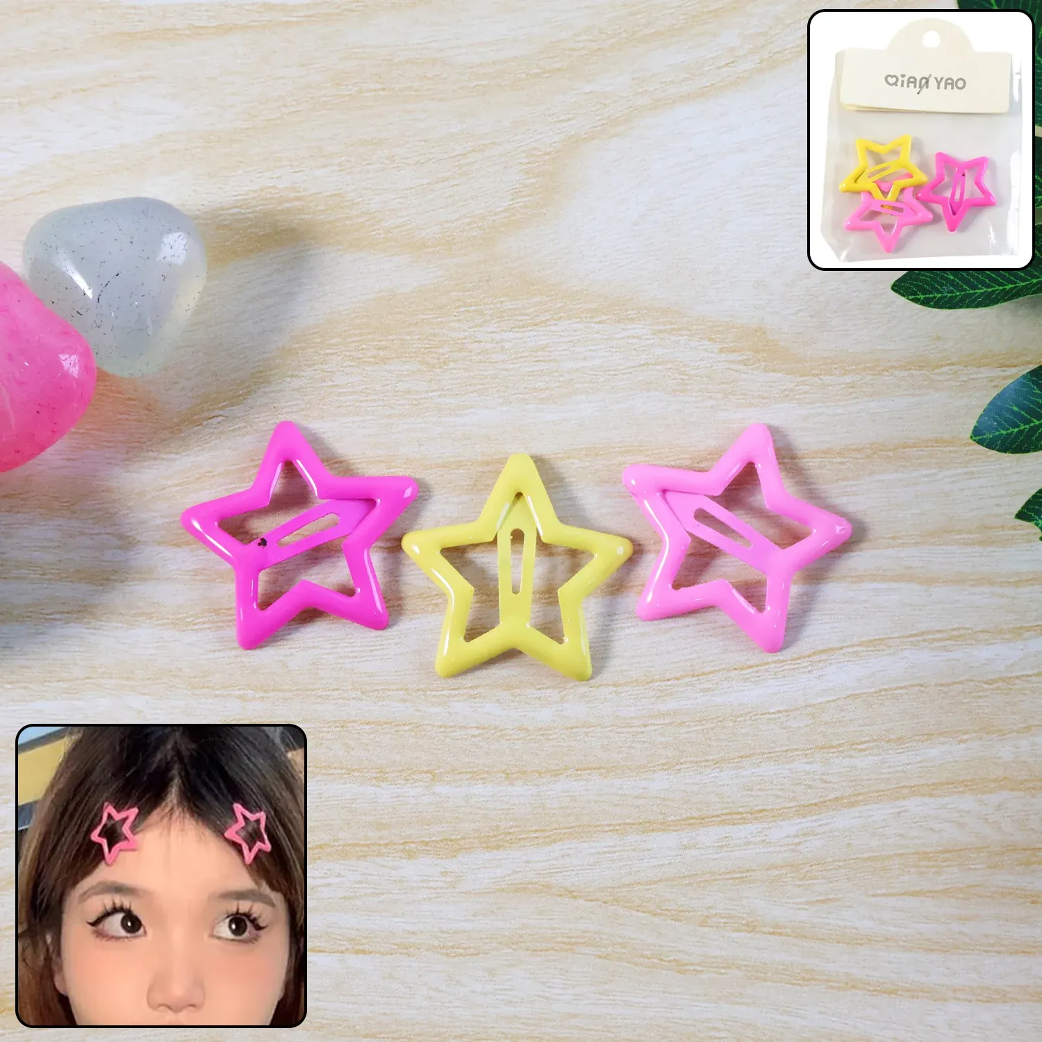 Premium Star-Shaped Hair Clips for Girls – Pack of 3 Lightweight Barrettes - Buy Online at Alikart