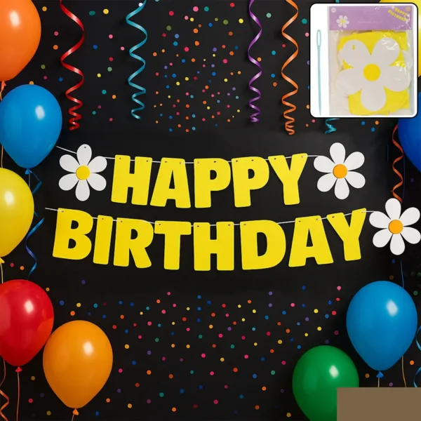 Birthday Banner Set – Vibrant Floral Party Decoration
