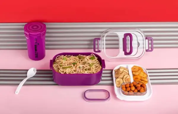 Wow Lunch Box & Water Bottle Set – Clear Two-Tier Combo