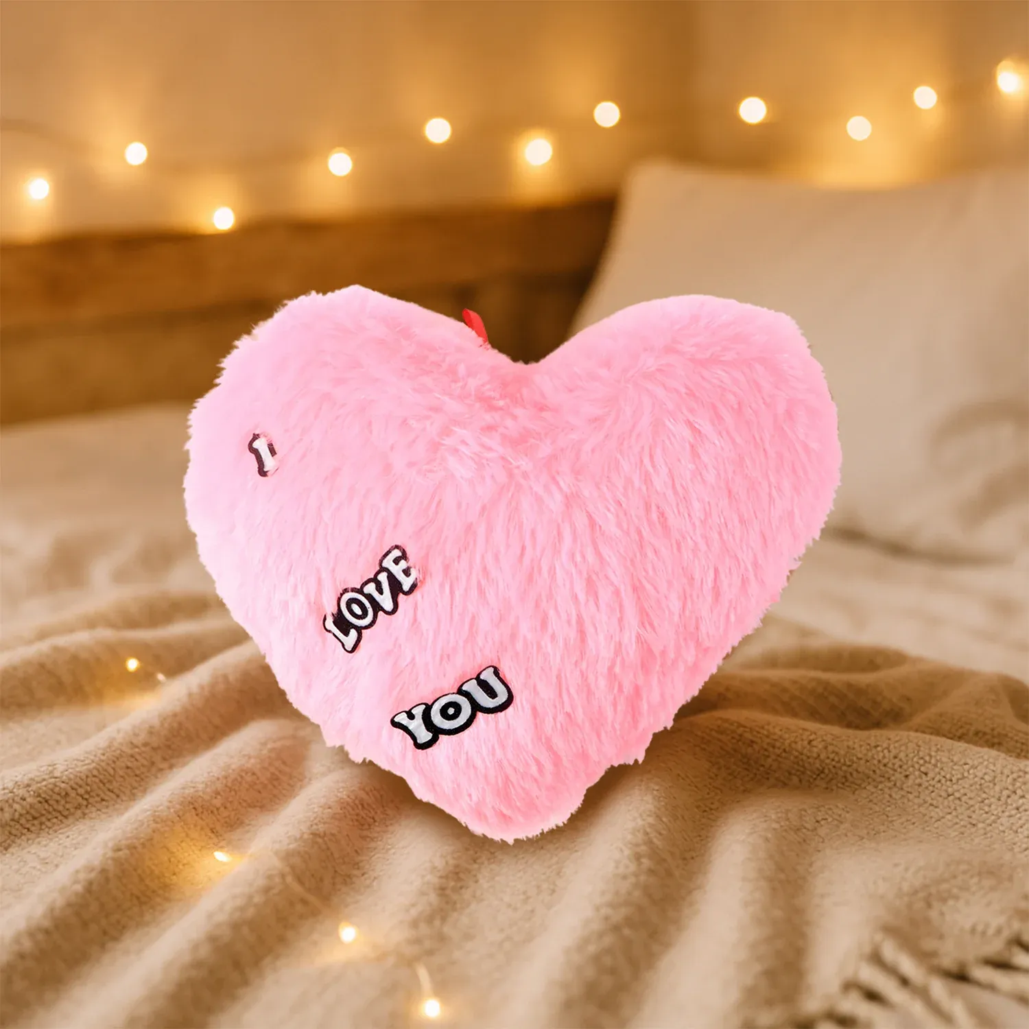 Heart Shape Plush Cushion – Soft & Romantic Love Pillow - Detailed Feature View 6