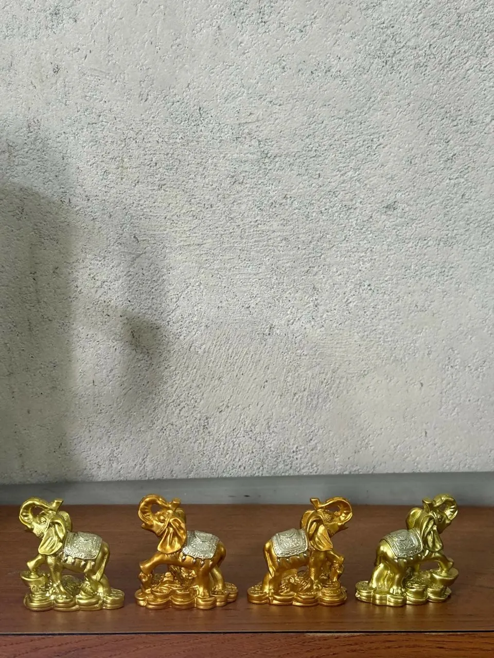 Golden Elephant Showpiece Set – Symbol of Wealth & Good Luck - Detailed Feature View 4