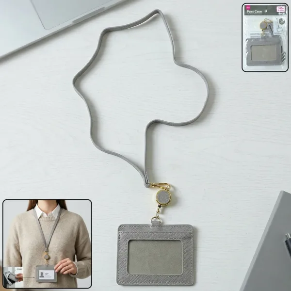 Premium ID Card Holder with Adjustable Neck Strap (1 Pc)