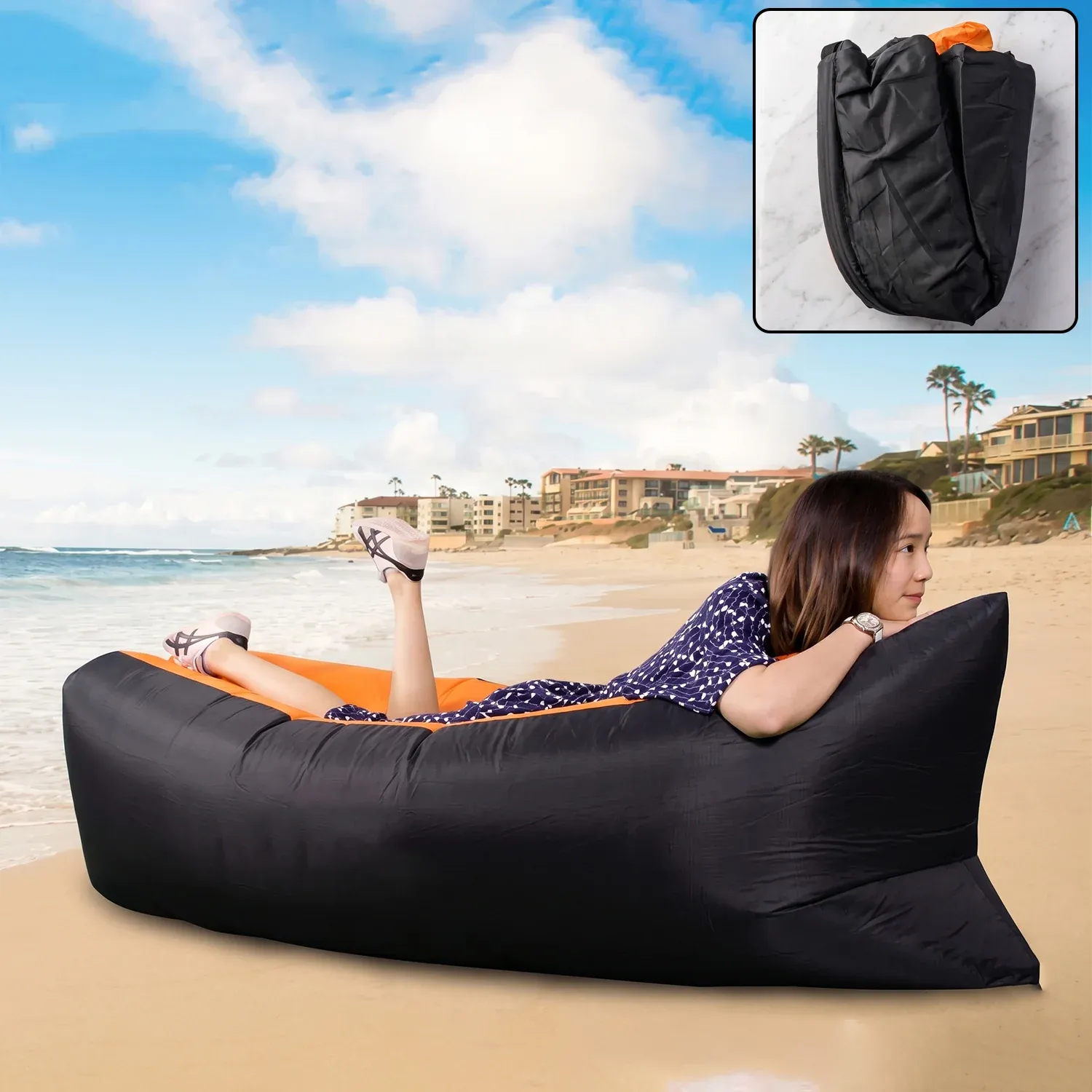 Premium Portable Inflatable Air Lounger Sofa for Camping & Beach - Buy Online at Alikart