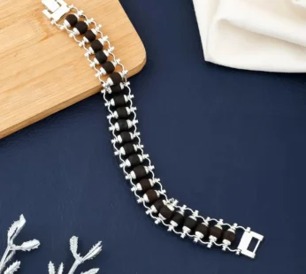 Stylish Karungali Black Bead Silver plated Chain Bracelet for Men Trendy Designer Wrist Wear