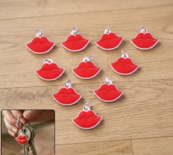 Cute Lips Shape Bag Charm Keychain Set (10 Pc)