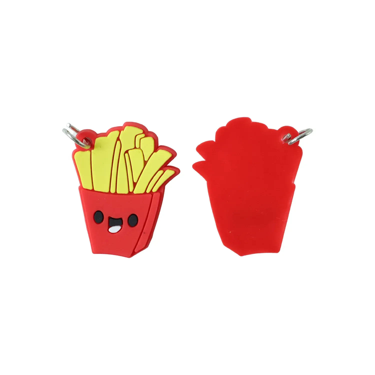 Cute French Fries Shap Bag Charm Keychain Set (10 Pc) - Detailed Feature View 3