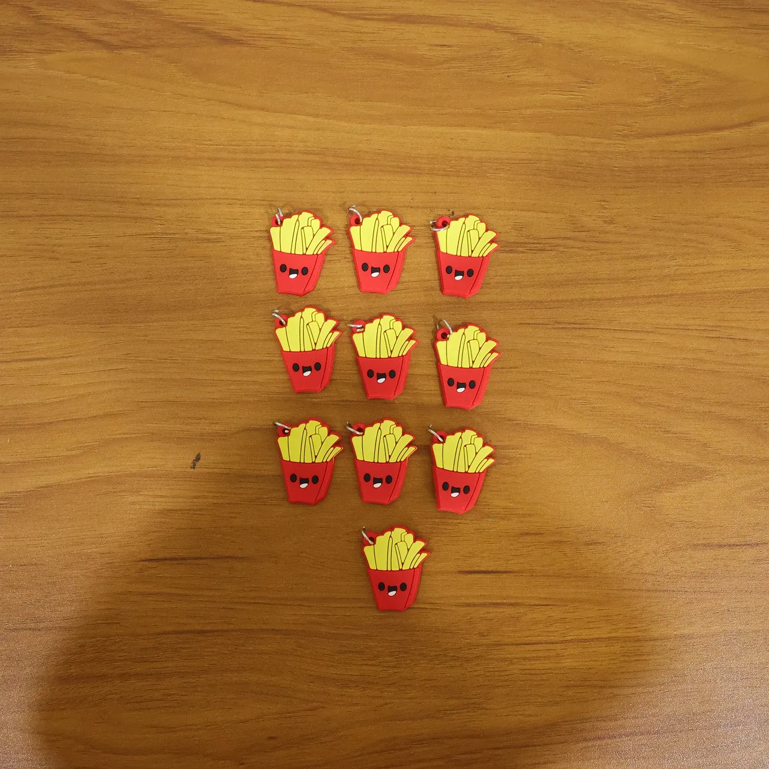 Cute French Fries Shap Bag Charm Keychain Set (10 Pc) - Detailed Feature View 6