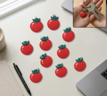 Cute Red Apple Shape Bag Charm Keychain Set (10 Pc)