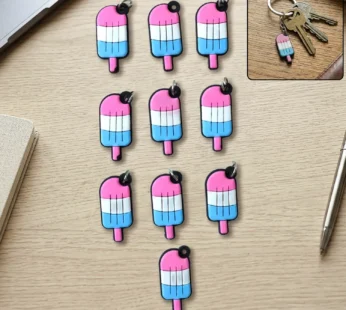 Cute Ice Cream Bag Charm & Keychain Set – 10 Pc Decorative