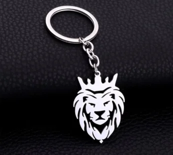 Lion Head Keychain – Stainless Steel Durable Crown Design