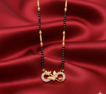 Gold-Plated Butterfly Infinity Mangal sutra with AD For women